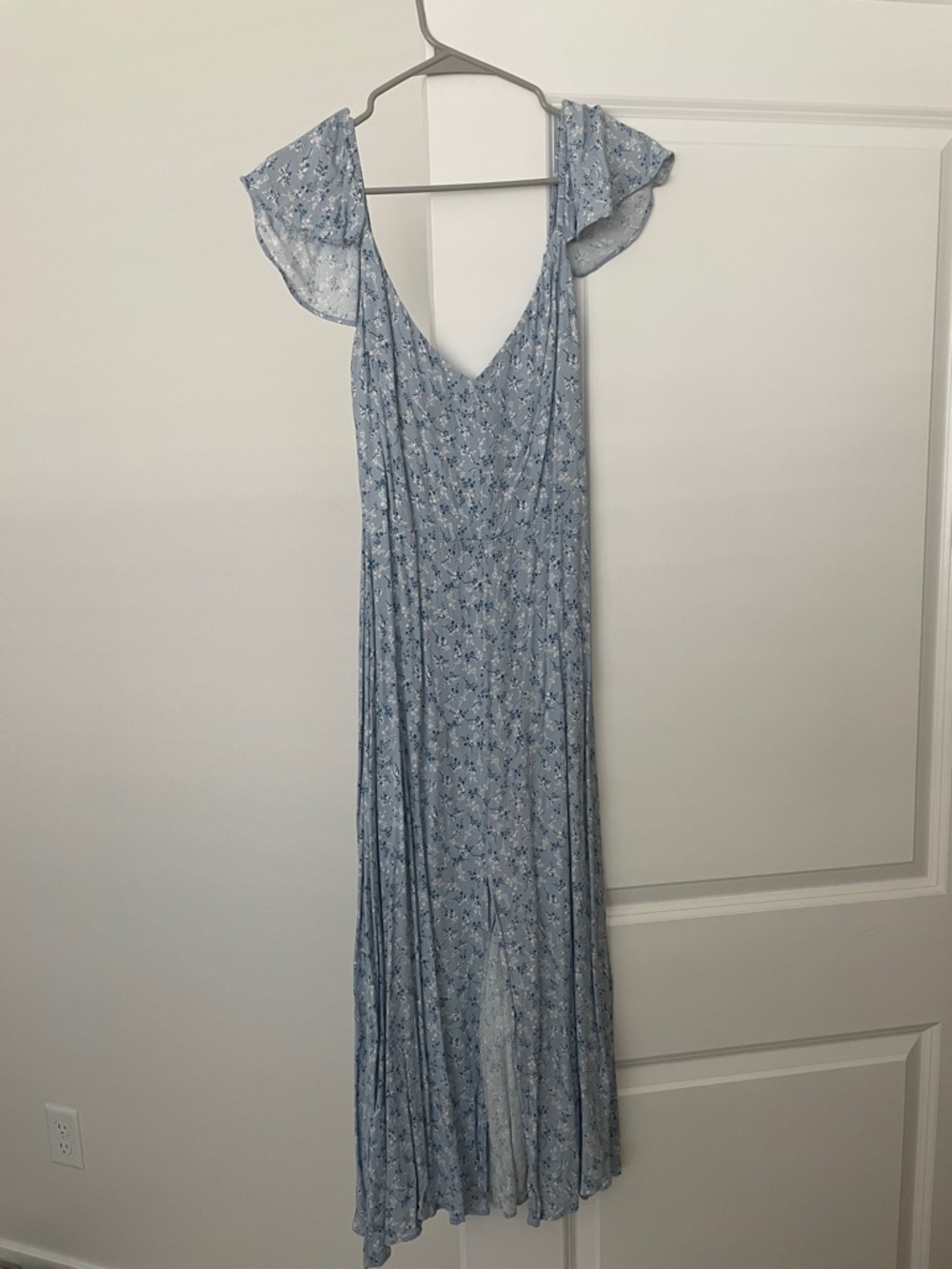 Reformation Light Blue Floral Dress